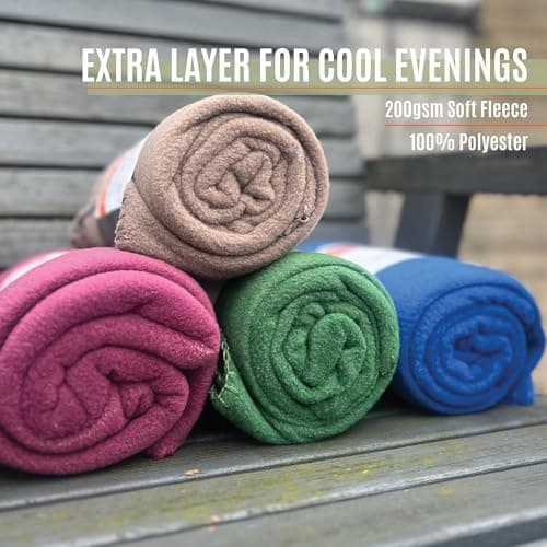 Milestone Thermal Fleece Blanket/Soft Touch Fabric/Cosy Extra Layer for Travel & Days Out / 120 x 150cm (Blue) — view 4