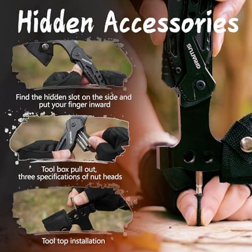 Camping Essentials Multi Tool Gifts for Men 16in1 Multitool Survival Gear — view 4