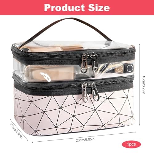 Large Capacity Travel Cosmetic Bag, Double Layer Makeup Bag — view 2