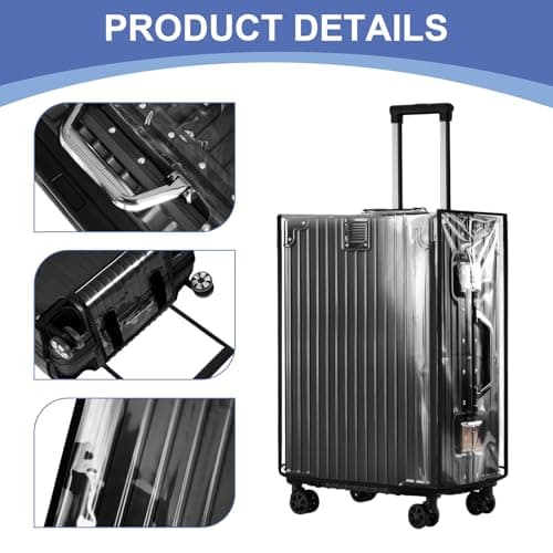 Suitcase Protective Cover, Travel Luggage Protective Cover with 1 Luggage Tag, Reusable Clear PVC Suitcase Covers Protectors, Waterproof Scratch Dust Resistant, for Business, Trip, Daily (28 inch) — view 3
