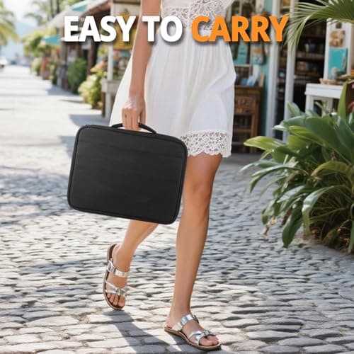 HoYiXi Universal Foldable Laptop Sun Shade & Privacy Shield - Fits 15-16 inch Laptop - Blocks Sunlight, Protects Privacy, Working Outdoor Travel,Anti - Glare,Laptop Sleeve Bag,(Have Patent)-Black — view 5