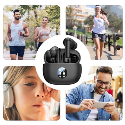 Wireless Earbuds - Noise Cancelling Earbuds, Wireless Earphones | Wireless Headphones 5.4 HiFi Stereo Earphones, Led Display Waterproof Wireless Headphones for Running, Phones — view 4