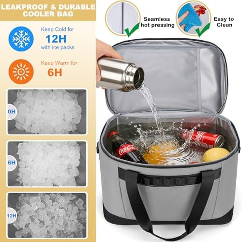 30L Collapsible Cool Bag Leakproof Soft Cooler with Shoulder Strap — view 3