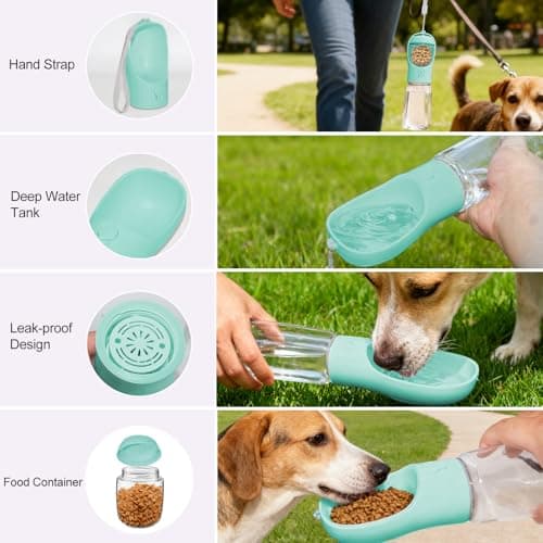 Dog Water Bottle Portable 3in1 Water Bottle with Food Container for Dogs — view 3