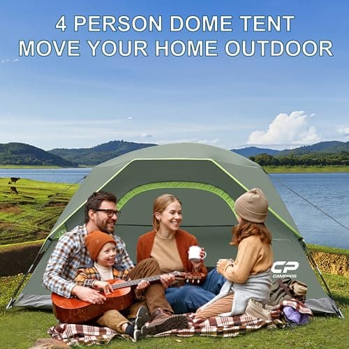CAMPROS CP 4 Man Camping Tent Waterproof, Dome Family Tent with Mosquito Net & Ventilation, Easy Setup Lightweight Tent for Camping, Festivals, Hiking and Outdoor Adventures — view 4
