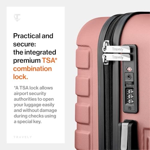 Travely Cabin Suitcase 55x35x25cm - 20 Inch Suitable for Ryanair - 36L Including TSA Lock - Carry on - 10kg Suitcase, Cabin case, Hardshell — view 6