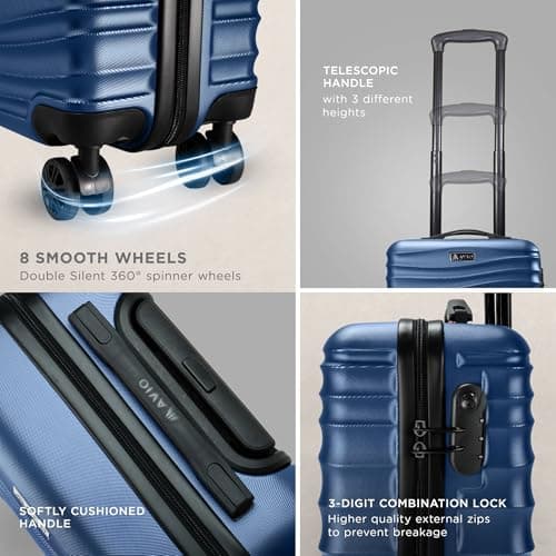 Avio Suitcase Cabin Luggage 55x40x20 | Lightweight Hard Shell Carry-On — view 5