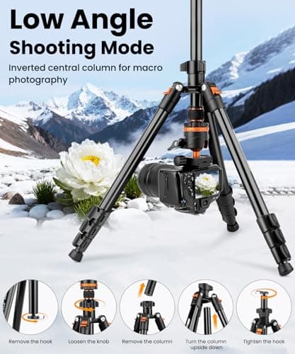 JOILCAN Camera Tripod for DSLR,168cm Lightweight Aluminium Travel Tripod — view 3