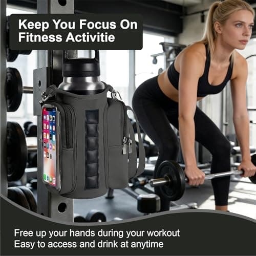 Magnetic Gym Bag Water Bottle Holder with Pockets for Sports Travel Work — view 3