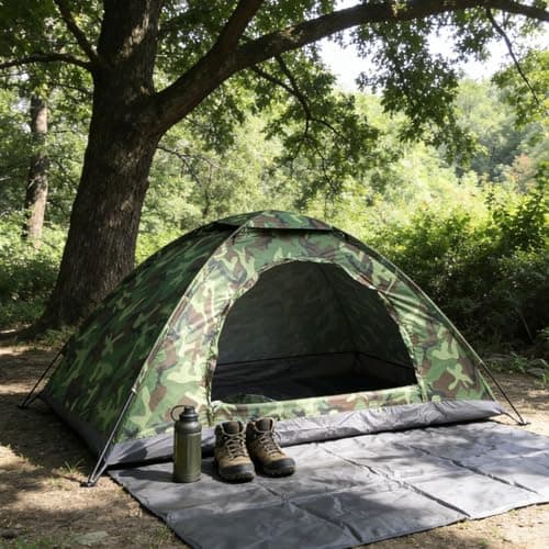 Pop Up Camouflage Dome Tent - Waterproof, 1 Person, Lightweight, UV Protected, Family Outdoor Backpacking Tent with Carrying Bag — view 4