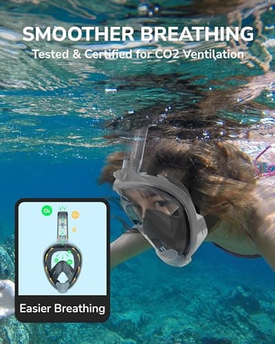 ACURE Full Face Snorkel Mask Adult Anti-Fog Diving Mask with Camera Mount — view 5