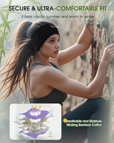 MUSICOZY Organic Bamboo Cotton Sleep Headphones for Side Sleepers — view 4
