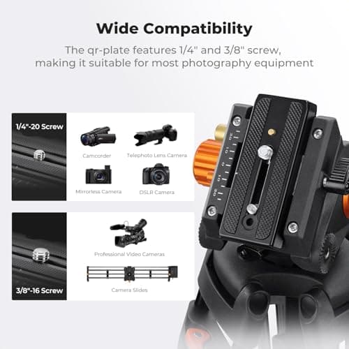 K&F CONCEPT 80"/202cm Video Tripod with Fluid Head — view 6