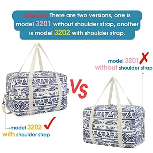 for Ryanair Cabin Bags 40x30x20 Underseat Foldable Travel Duffel Bag Holdall Tote Carry on Hand Luggage Overnight for Women and Men 20L (Elephant (with Shoulder Strap)) — view 3