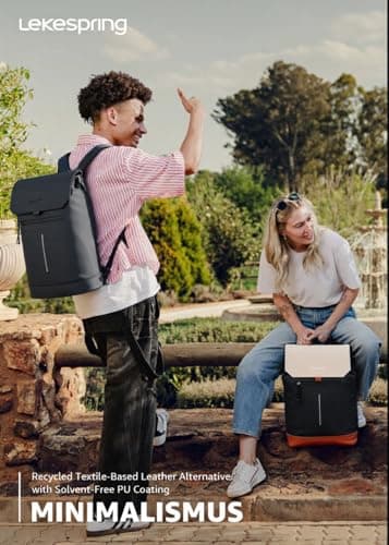 Lekespring Laptop Backpack-Waterproof Rucksack Bag for Women Men, School Bag for Students, Work Backpack, Brown — view 2