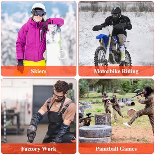 Wraparound Safety Goggles, Ski Glasses Protective Goggles, Anti-sand and Splash-proof, Unisex Snowmobile Bicycle Motorcycle Goggles for Construction, Lab, Welding, Outdoor Cycling (Transparent) — view 5