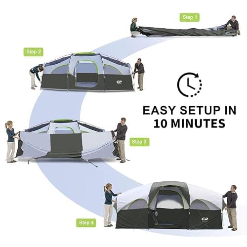CAMPROS CP 8 Person Camping Tent, Room Divider, Rainfly, Weather Resistant — view 6
