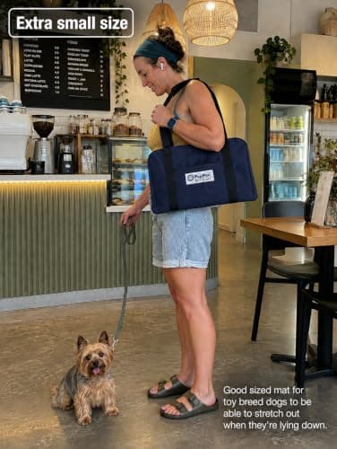 PupPac Dog Settle Mat XS (60 x 40cm) | Train Calm Behaviour Anywhere | Portable Travel Dog Bed | Waterproof & Washable | Camping, Café & Pub | Free Bowl & Training Guide — view 2