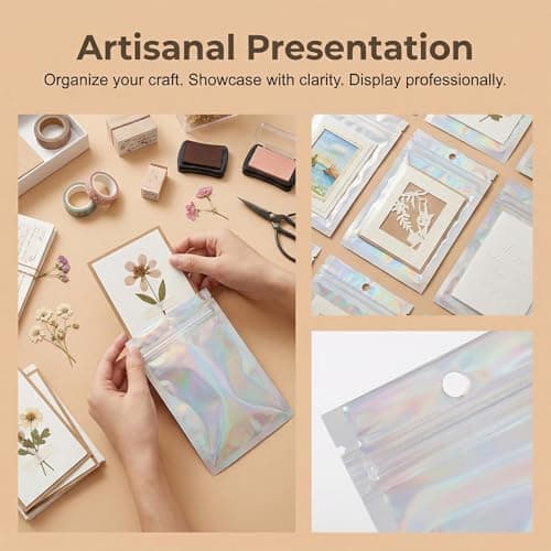 50 PCS Smell Proof Bag, Mylar Bags 7x9cm, Foil Ziplock Bags Small Smell Proof Bag, Small Resealable Bags Storage Pouches Grip Seal Clear Plastic for Food Storage,Jewelry,Electronics — view 4