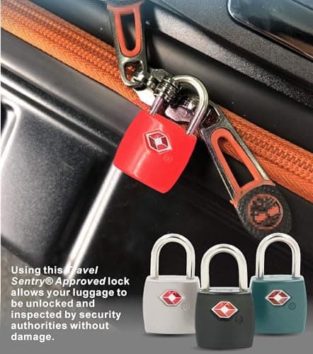 TSA Luggage Locks with Keys(4 Pack),Zinc Alloy Suitcase Padlocks with Key,Key Travel Locks,Small Locks with 8 Keys for Luggage,Travel Suitcase Bag,Laptop Bags etc — view 6