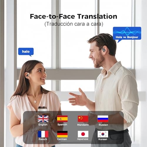 ERAZER XP6 AI Translation Earbuds Real Time, 2026 New AI 165 Languages Translator Ear buds, Wireless Bluetooth 6.0 Headphones, 4-in-1 Audifonos Traductores Inglés Español for Travel Meeting Learning — view 5