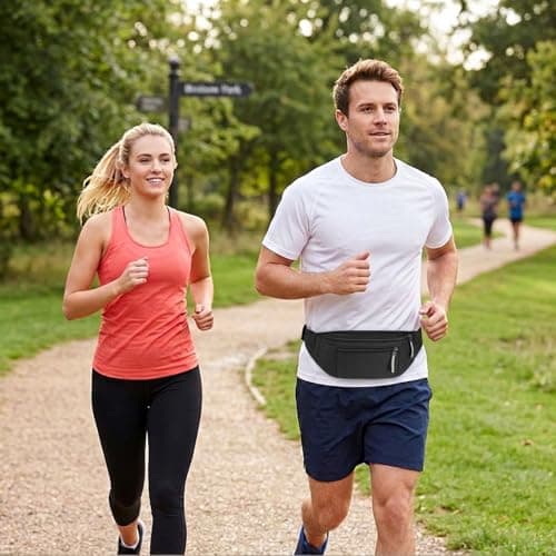 Bum Bag – Lightweight Waist Bag & Waterproof Fanny Pack for Women & Men, Secure Travel Belt Bag for Festivals, Hiking, Running, Holidays – Ideal Bum Bags for Ladies & Men (Black) — view 6