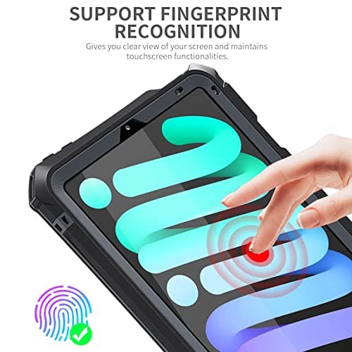 AICase iPad Mini 6 2021 (6th Generation) Waterproof Case,Underwater Protective Dustproof Shockproof Case Cover with 360 Full-Body Protection,iPad Mini 6th Gen 8.3 Inch case with Lanyard and Kickstand — view 5