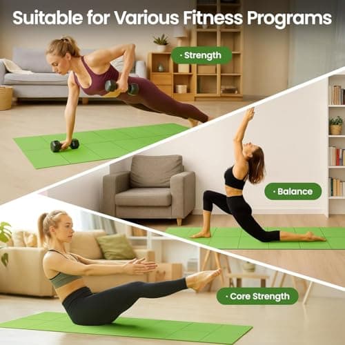 M.J COMFY-LIFE Travel Foldable Yoga Mat — 5mm Non-Slip Portable Exercise & Gym Mat for Yoga, Pilates, Travel & Fitness (Lightweight, Water-Resistant, Fits Backpack) — Unisex (Green) — view 5