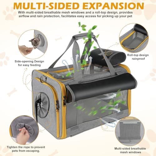 Pawinner Pet Carrier with Wheels for Cats and Dogs Airline Approved — view 5