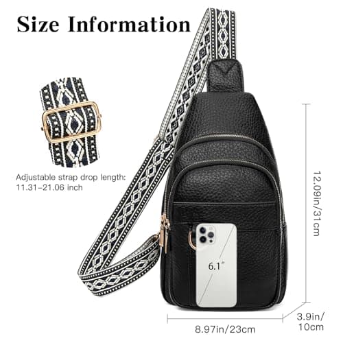 GAEKEAO Sling Bag for Women Crossbody Bags Fanny Pack Vegan Leather Chest Bag Travel Shoulder Belt Purse Gifts — view 4