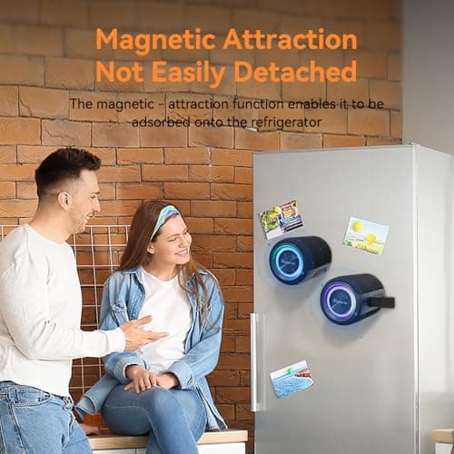 2 in 1 Magnetic Dual Splittable Bluetooth Speaker, 40W Portable Wireless Speakers with Deep Bass, IPX6 Waterproof, Bluetooth 5.3, 24H Playtime, 360° Stereo Sound for Home, Outdoor, Party, Travel — view 5