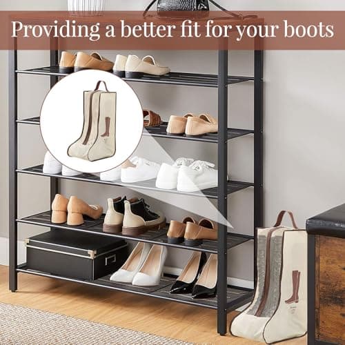 2 Set Welly Boot Bag, Boot Storage Bag, Walking Boot Bag,Portable Boots Protector Bag, Dust Proof Travel Shoe Bags with Handle Boots Organizer for Packing Travel and Daily Use(Tall) — view 5
