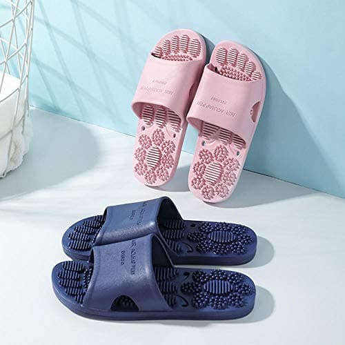 Nwarmsouth Casual Anti-Slip Floor Sandals,Home non-slip slippers, soft sole massage sandals-leather powder_UK6-UK6.5,Slim Glamour Flip Flops — view 4