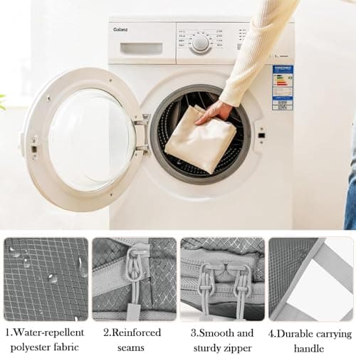 7PCS Compression Packing Cubes Set, Travel Luggage Organiser Bags for Suitcases & Backpacks, Space-Saving Packing Organisers for Trips (Grey) — view 3