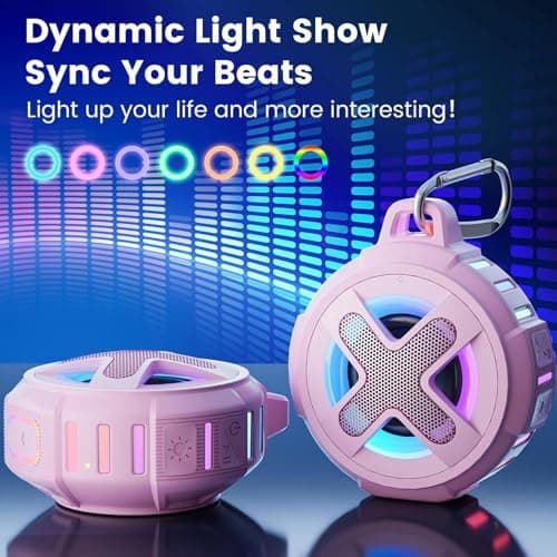 XLeader X8(2 Gen) Bluetooth Shower Speaker, IP67 Waterproof, Small, Pink — view 4
