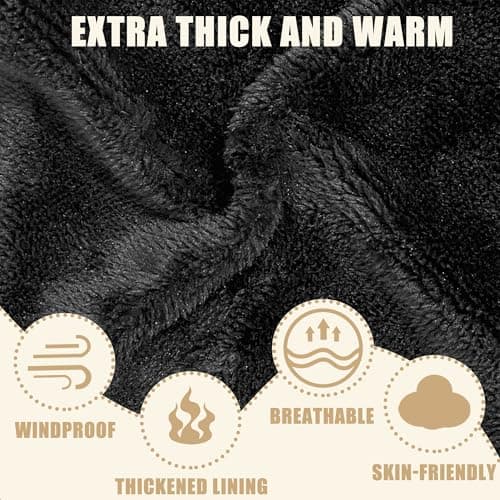 ehsbuy Winter Neck Warmer Fleece Snoods for Men Women Thermal Thick Knit Neck Gaiters Ski Mask Scarf Gifts for Cycling Outdoor — view 3