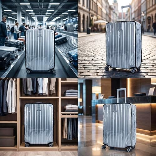 ZestCraft Clear PVC Suitcase Cover with Luggage Tag, Water Resistant — view 6