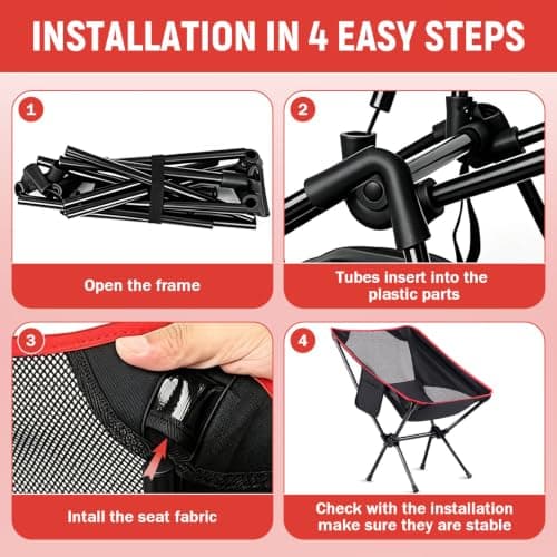 Folding Camping Chair, Portable Lightweight Camping Chair with Carry Bag — view 6