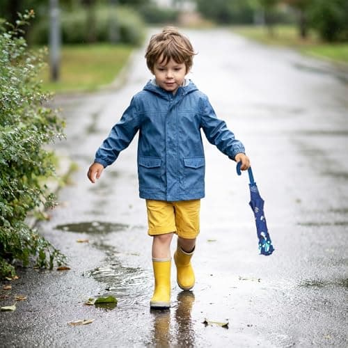 Kids Manual Fold Stick Umbrella for Boys Girls School Outdoor Vehicle — view 5