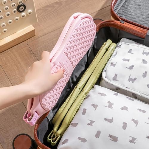 WZNKXFC Travel Slippers Shower Foldable Shoes Quick Drying Non Slip for Women Lightweight Shoes Men Beach Spa Portable Hotel EU Size 41-42 Black — view 4