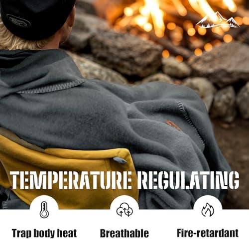Molithe 100% Wool Blanket, 62" x 86", Warm, Thick, Washable, Military Wool Blanket, Great for Camping, Outdoors, Sporting Events, Survival Kits — view 4