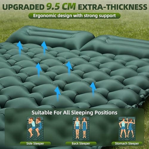 Sleeping Pad Camping Mat Double 9.5CM Thickness, 204x130CM Ultralight — view 2