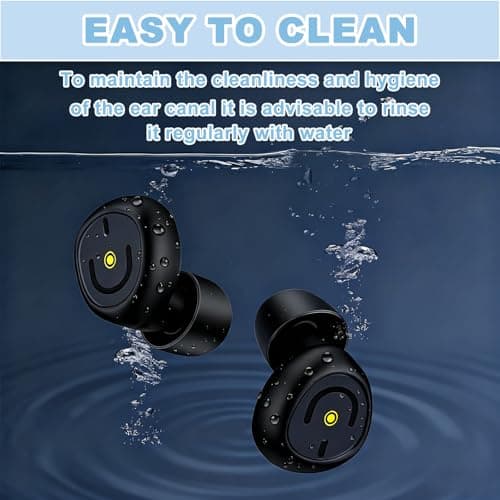 Ear Plugs for Sleep Noise Cancelling, 50dB Ultra Soft Reusable & Washable Earplugs with Carry Case & 2 Replacement Pairs, for Blocking Snoring, Travel, Work and Study, Black — view 6