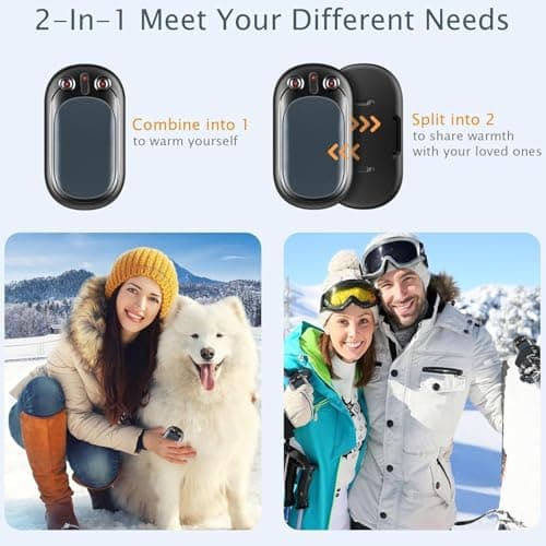 Hand Warmers Rechargeable USB & Reusable 2 Pack for Up to 12 hrs, Portable Electric Hand Warmer Electronic Pocket Heater, Tech Gifts for Men Women Raynauds Golf Skiing Hiking Camping Climbing Fishing — view 3