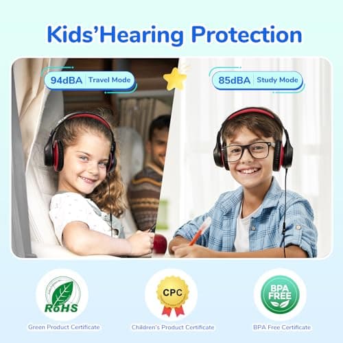 EarFun K3 Kids Headphones Wired with LED, Over Ear Headphones with Mic — view 2
