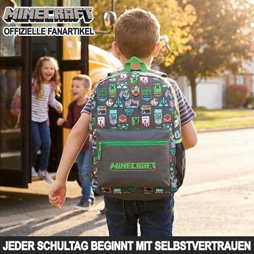 Get Trend Minecraft Boys Backpack, 45cm Padded Straps School Bag — view 4