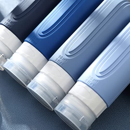 Mrsdry Travel Bottle for Toiletries, Leak Proof Silicone Travel Size 90ml Bottles Refillable Containers for Liquid Shampoo, BPA Free and TSA Approved Travel Accessories with Clear Bag (4 Pack) — view 5
