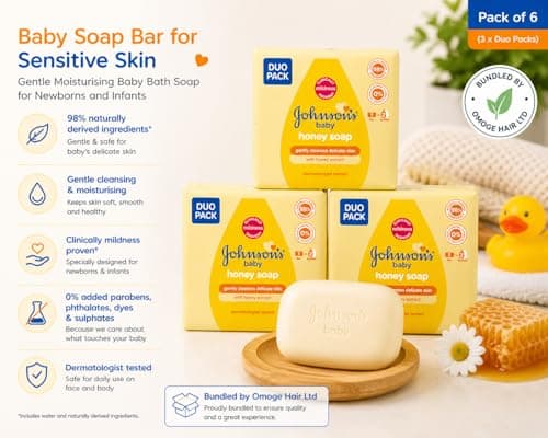 Baby Soap Bar for Sensitive Skin - Gentle Moisturising Baby Bath Soap for Newborns and Infants - Mild Daily Cleansing Bar - Pack of 6 Bar Soap (3 x 2 Duo Packs) — view 4