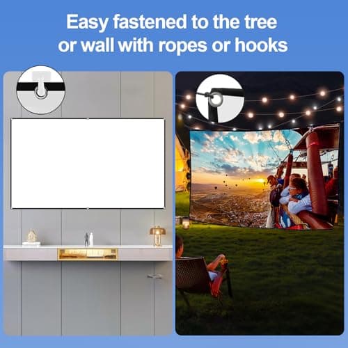 Swokely 72-inch Portable HD Projector Screen 16:9 Projection Screen Foldable Durable Wall Mounted for Outdoor Movies Home Theater Office — view 4