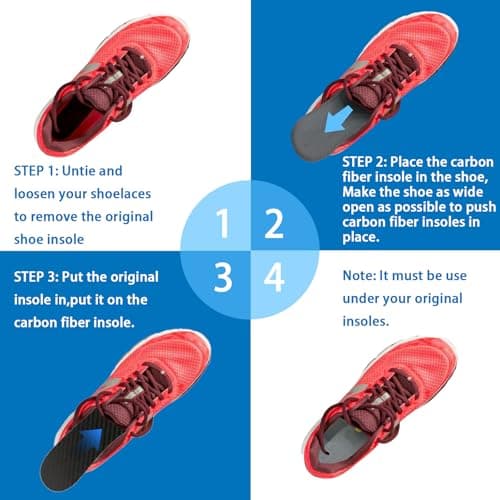 Carbon Fibre Orthotic Insoles – Rigid Carbon Plate Shoe Inserts for Forefoot Support & Stiff Toe Comfort, Lightweight Stability Insoles for Men Women Running Hiking (UK 6) — view 6
